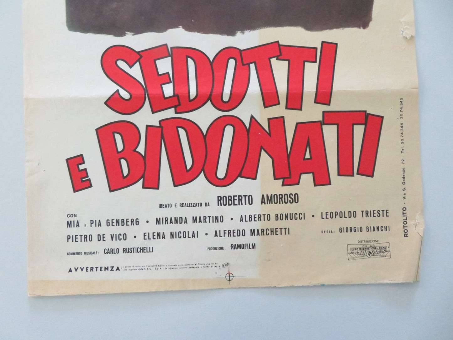 SEDOTTI E BIDONATI ITALIAN LOCANDINA POSTER FRANCO FRANCHI CICCIO INGRASSIA 1964 - Rendezvous Cinema