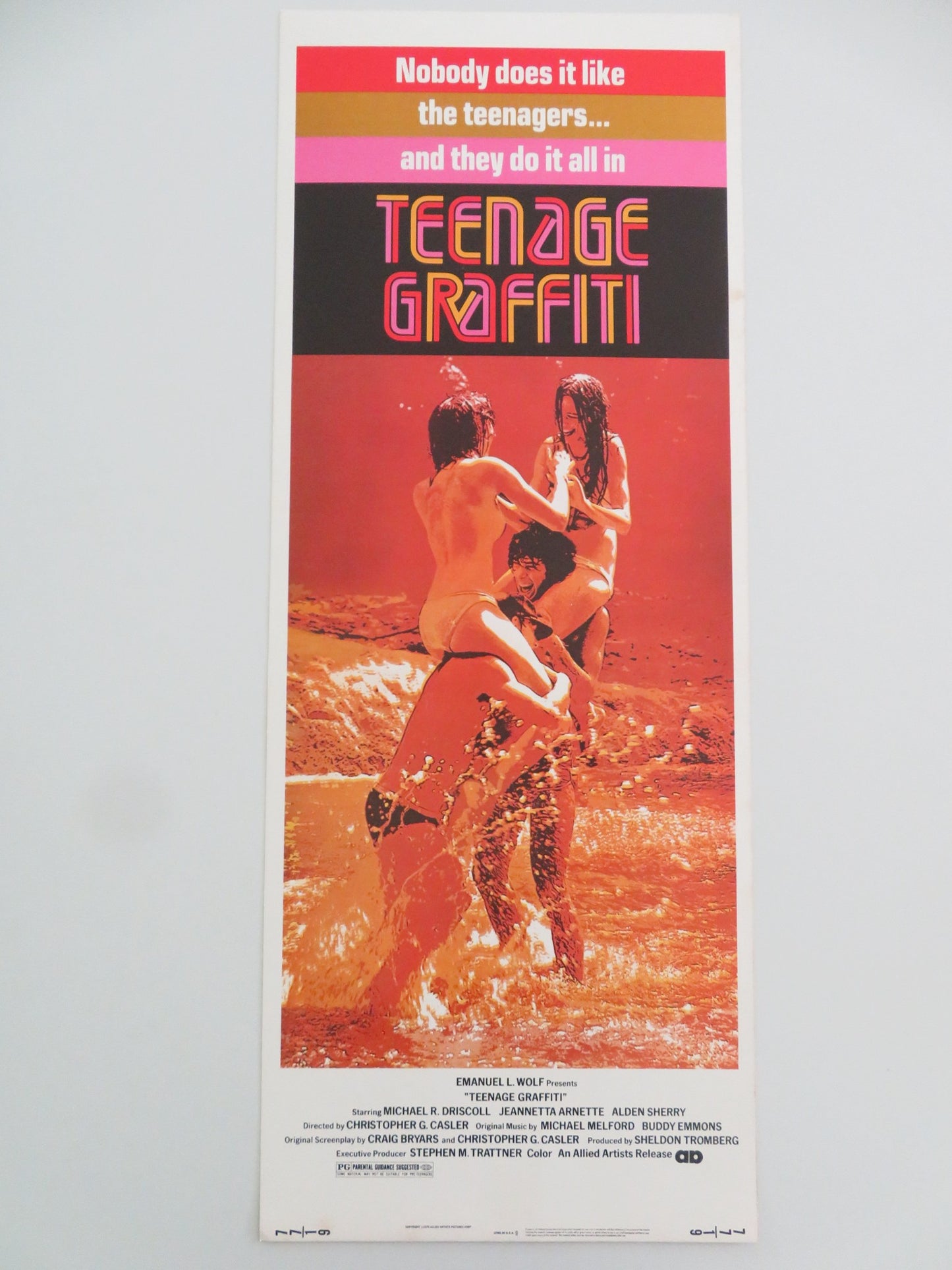 TEENAGE GRAFFITI US INSERT POSTER MICHAEL DRISCOLL JEANNETTA ARNETTE 1976 - Rendezvous Cinema