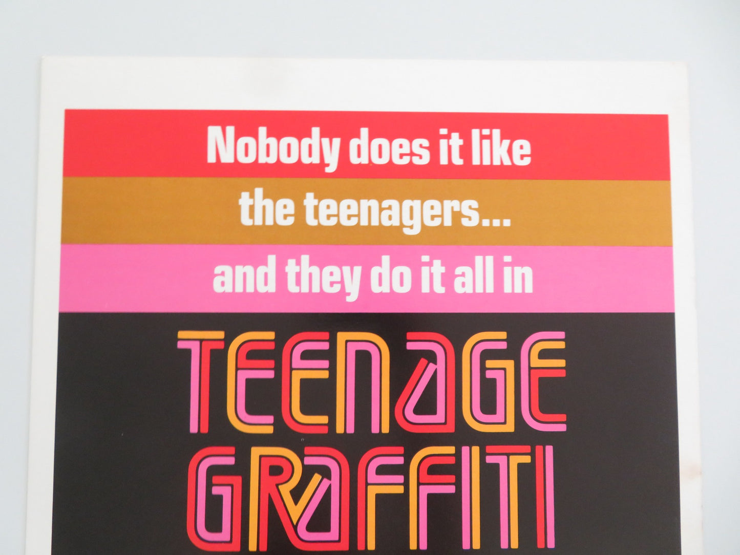 TEENAGE GRAFFITI US INSERT POSTER MICHAEL DRISCOLL JEANNETTA ARNETTE 1976 - Rendezvous Cinema