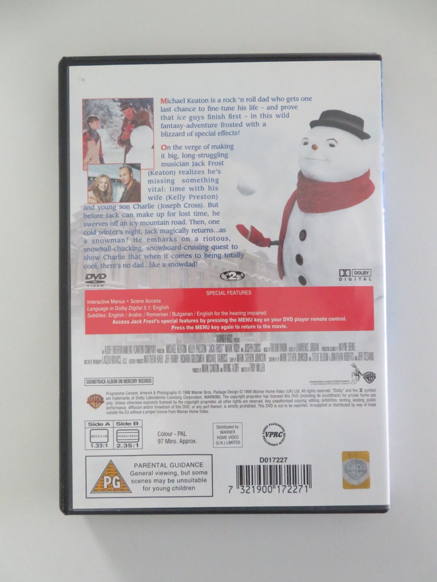 JACK FROST (DVD) MICHAEL KEATON KELLY PRESTON 1998 REGION 2 - Rendezvous Cinema