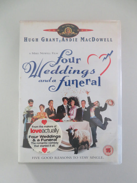 FOUR WEDDINGS AND A FUNERAL (DVD) HUGH GRANT ANDIE MACDOWELL 1994 REGION 2 - Rendezvous Cinema