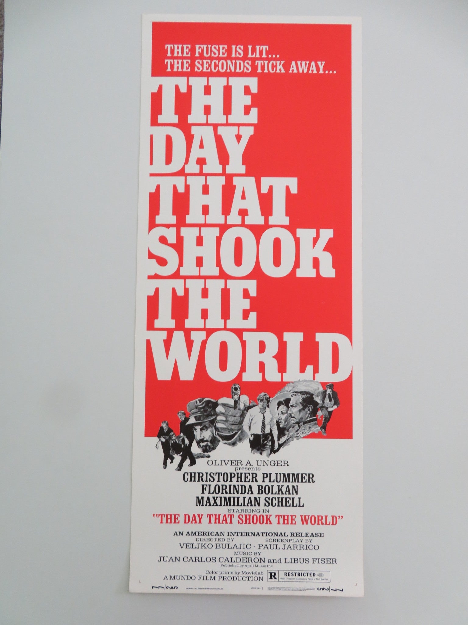THE DAY THAT SHOOK THE WORLD US INSERT POSTER CHRISTOPHER PLUMMER F. BOLKAN 1977 - Rendezvous Cinema