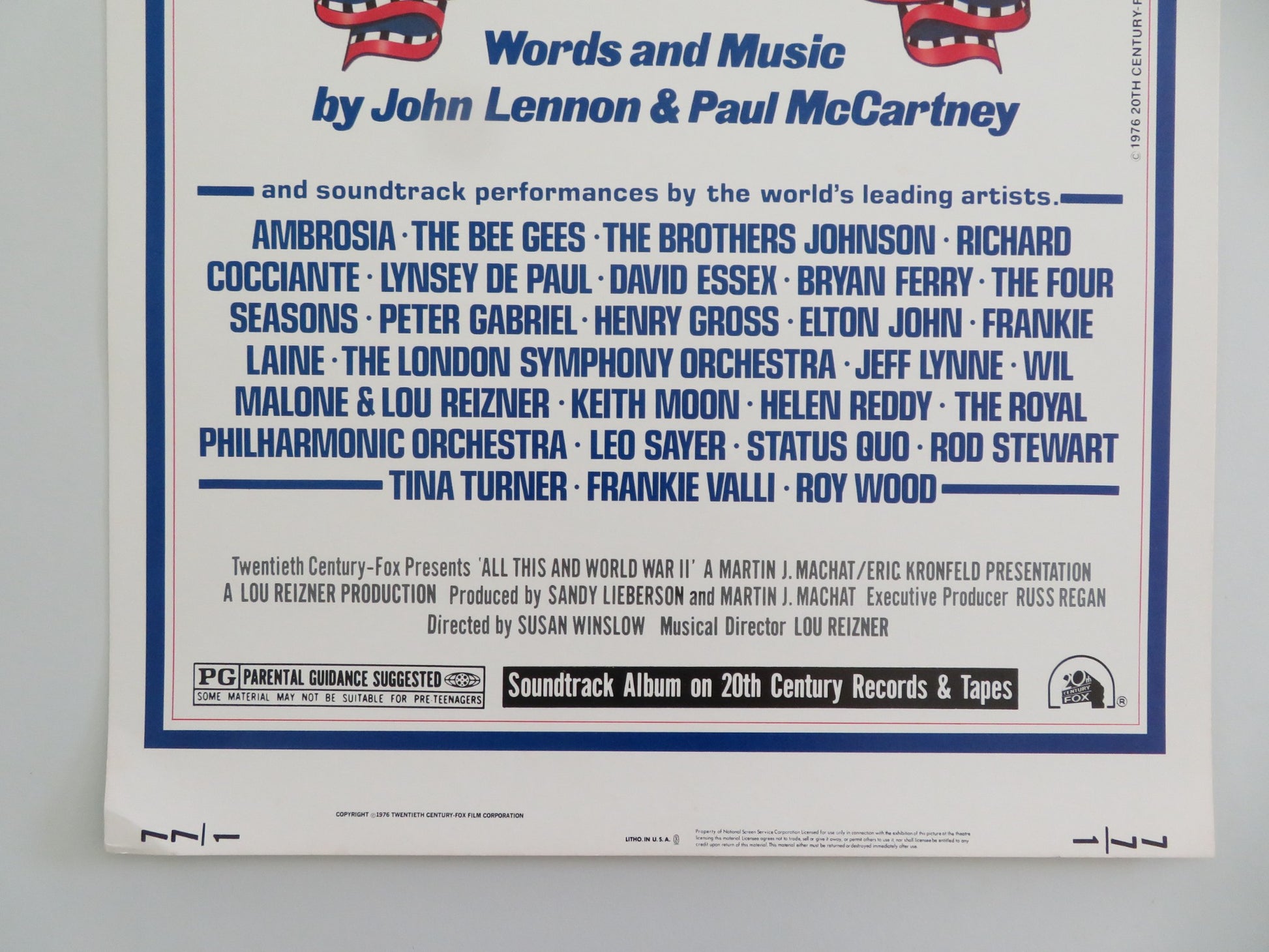 ALL THIS AND WORLD WAR II US INSERT POSTER JOHN LENNON PAUL MCCARTNEY 1976 - Rendezvous Cinema