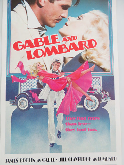 GABLE AND LOMBARD US INSERT POSTER JAMES BROLIN JILL CLAYBURGH 1976 - Rendezvous Cinema