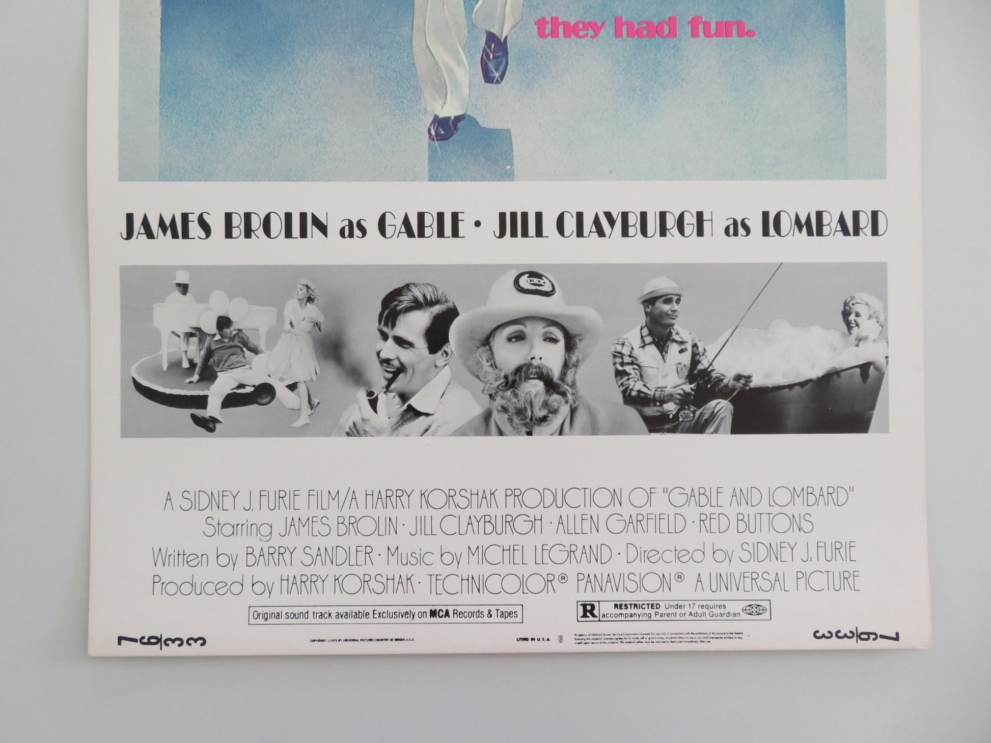 GABLE AND LOMBARD US INSERT POSTER JAMES BROLIN JILL CLAYBURGH 1976 - Rendezvous Cinema