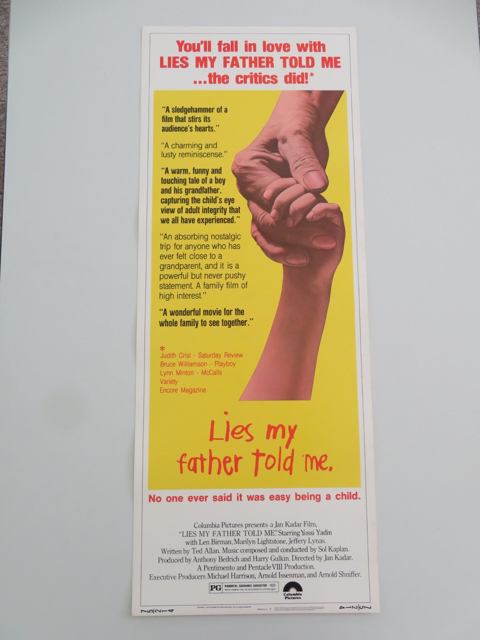LIES MY FATHER TOLD ME US INSERT POSTER YOSSI YADIN LEN BIRMAN 1975 - Rendezvous Cinema
