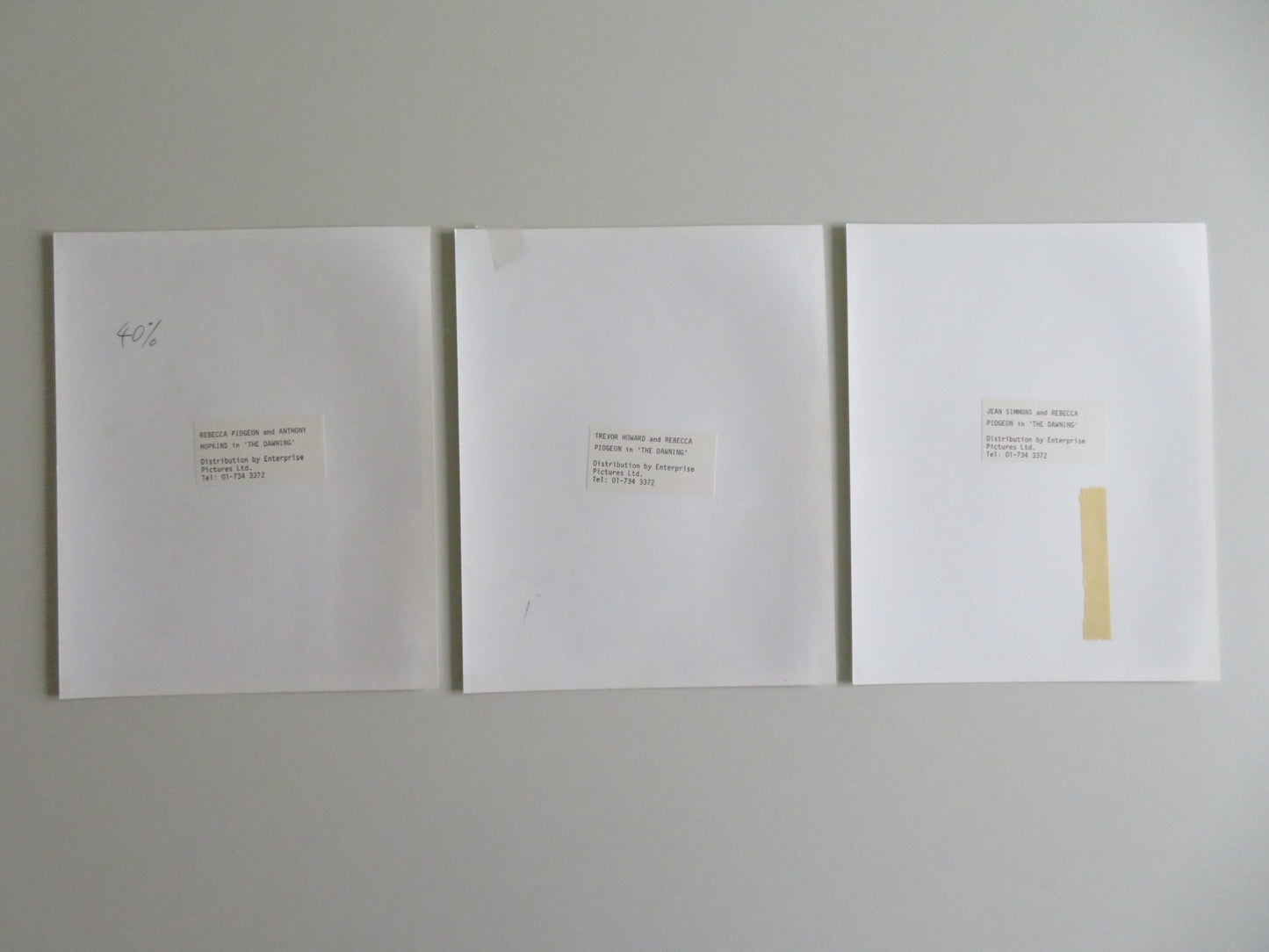 THE DAWNING MOVIE STILL PHOTO LOT OF 3 ANTHONY HOPKINS REBECCA PIDGEON 1988