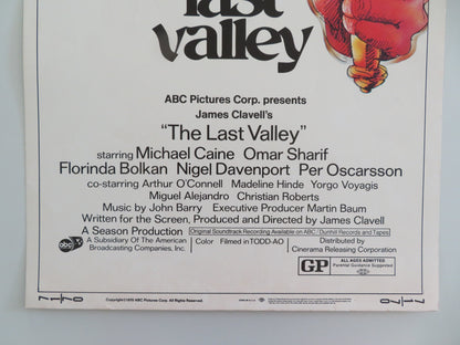 THE LAST VALLEY US INSERT POSTER MICHAEL CAINE OMAR SHARIF 1970 - Rendezvous Cinema