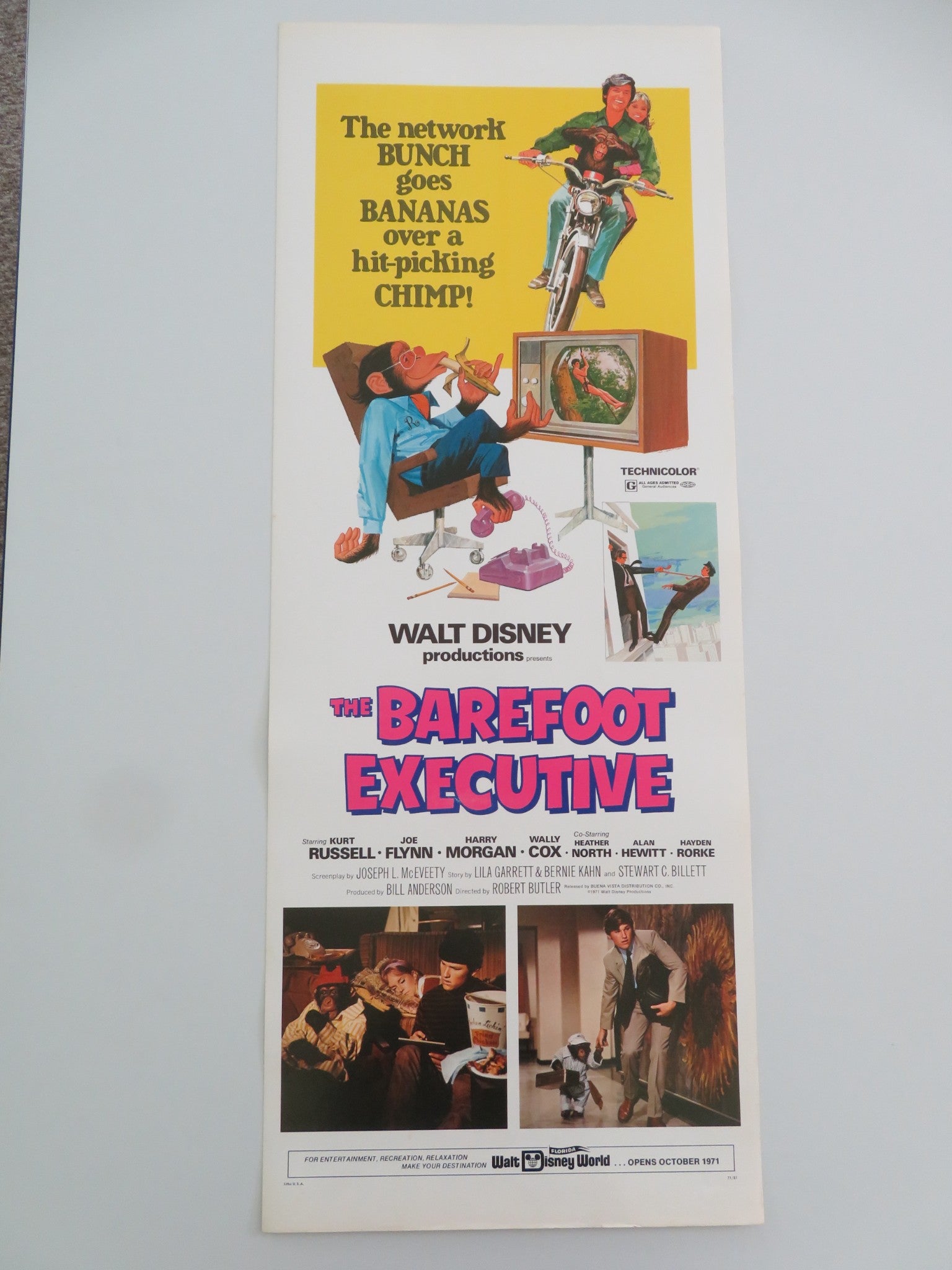 THE BAREFOOT EXECUTIVE US INSERT POSTER DISNEY KURT RUSSELL JOE FLYNN 1971 - Rendezvous Cinema