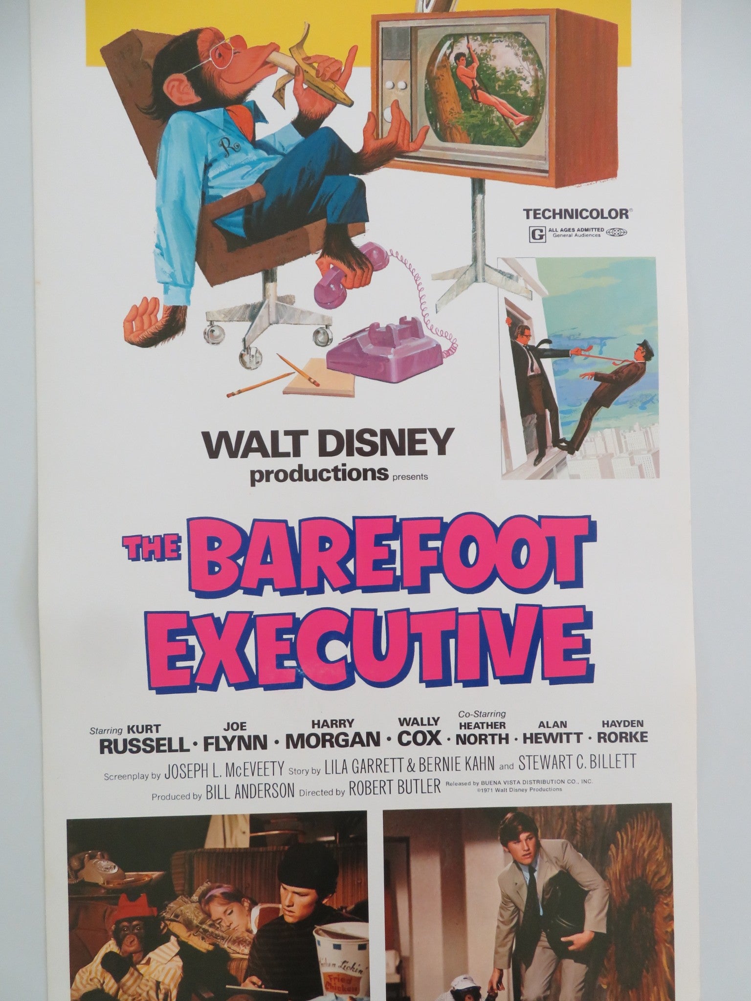 THE BAREFOOT EXECUTIVE US INSERT POSTER DISNEY KURT RUSSELL JOE FLYNN 1971 - Rendezvous Cinema