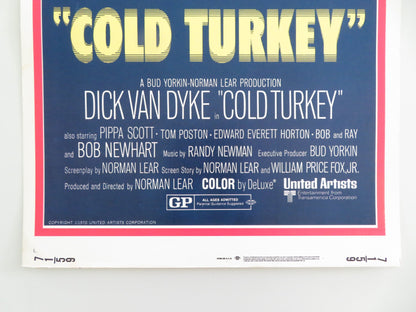 COLD TURKEY US INSERT POSTER DICK VAN DYKE PIPPA SCOTT 1970 - Rendezvous Cinema