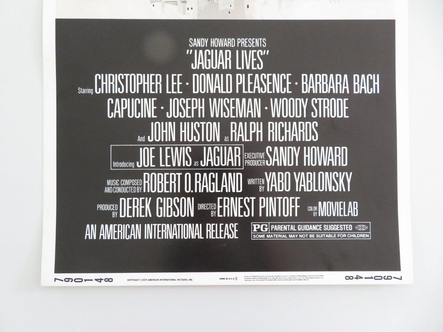 JAGUAR LIVES! US INSERT POSTER CHRISTOPHER LEE DONALD PLEASENCE 1979 - Rendezvous Cinema