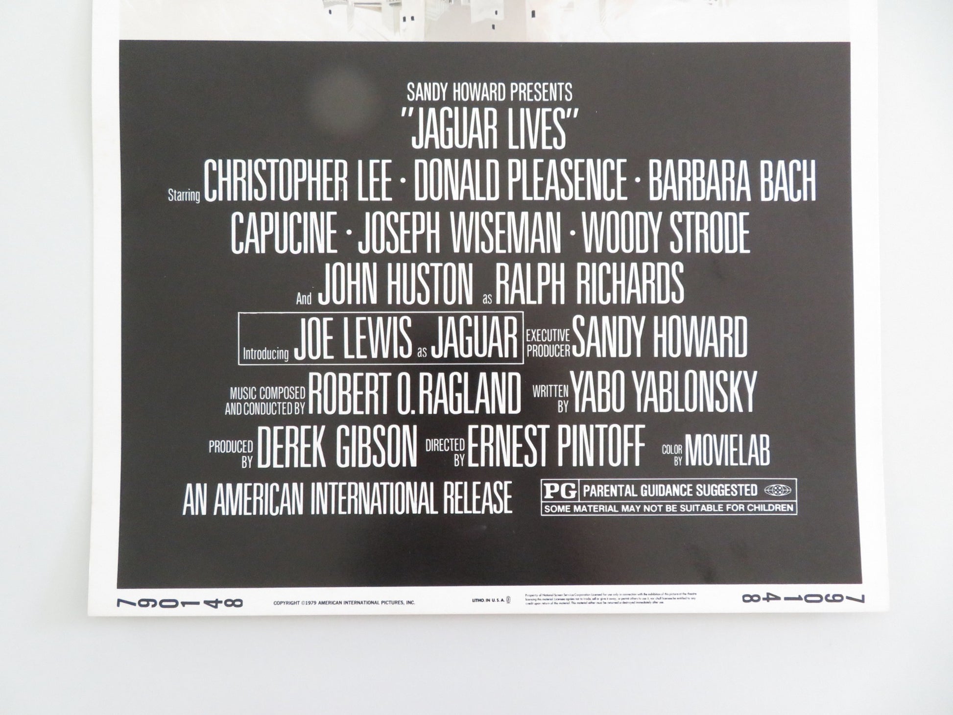 JAGUAR LIVES! US INSERT POSTER CHRISTOPHER LEE DONALD PLEASENCE 1979 - Rendezvous Cinema