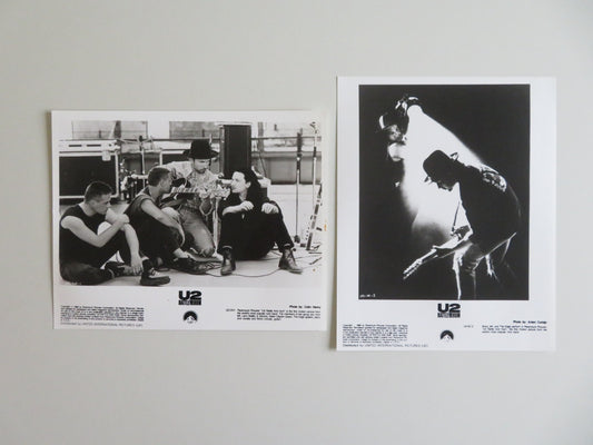 U2: RATTLE AND HUM - B MOVIE STILL PHOTO LOT OF 2 BONO THE EDGE A. CLAYTON 1988
