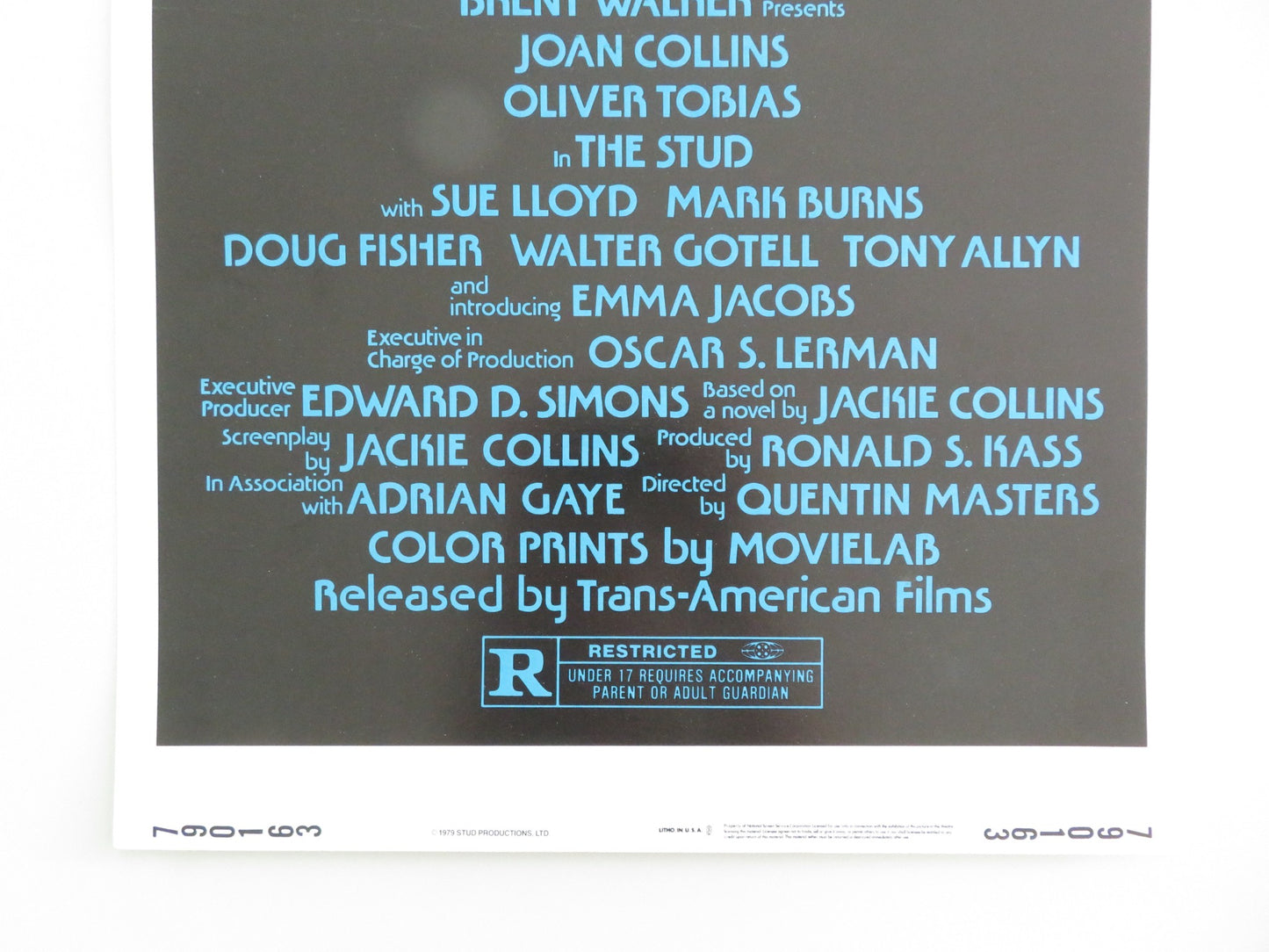 THE STUD US INSERT POSTER JOAN COLLINS OLIVER TOBIAS 1979 - Rendezvous Cinema