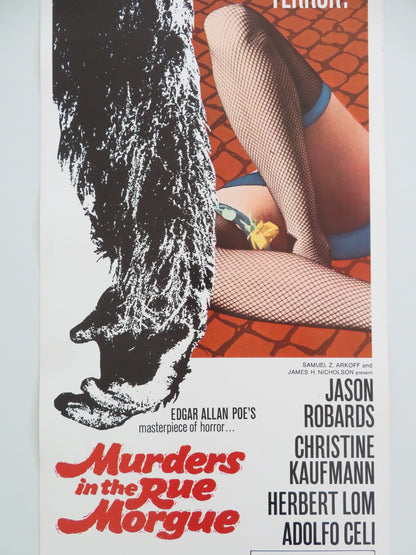 MURDERS IN THE RUE MORGUE US INSERT POSTER JASON ROBARDS CHRISTINE KAUFMAN 1971 - Rendezvous Cinema
