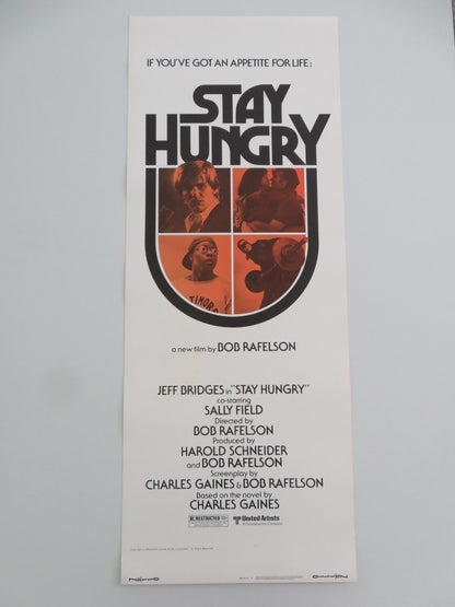 STAY HUNGRY US INSERT POSTER JEFF BRIDGES SALLY FIELD ARNOLD SCHWARZENEGGER 1976 - Rendezvous Cinema