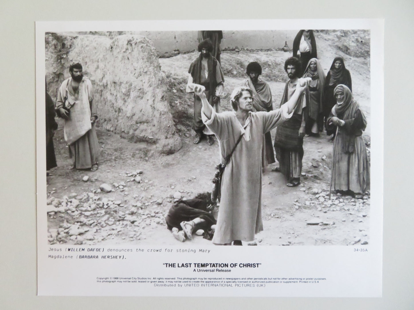 THE LAST TEMPTATION OF CHRIST MOVIE STILL PHOTO LOT OF 6 WILLEM DAFOE 1988