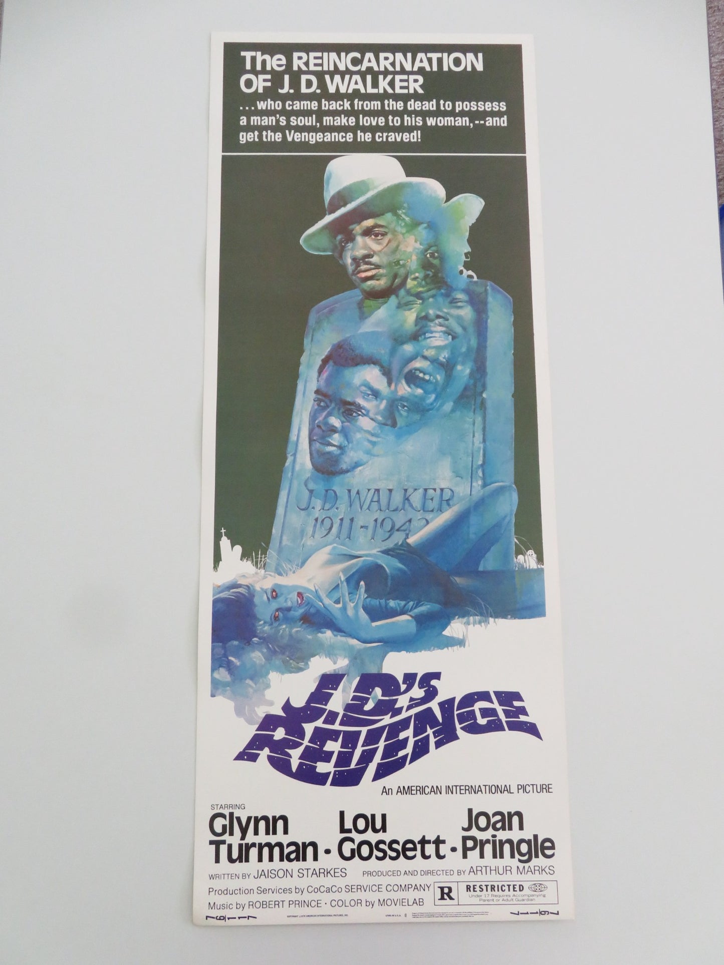 J.D.'S REVENGE US INSERT POSTER GLYNN TURMAN LOU GOSSETT 1976 - Rendezvous Cinema
