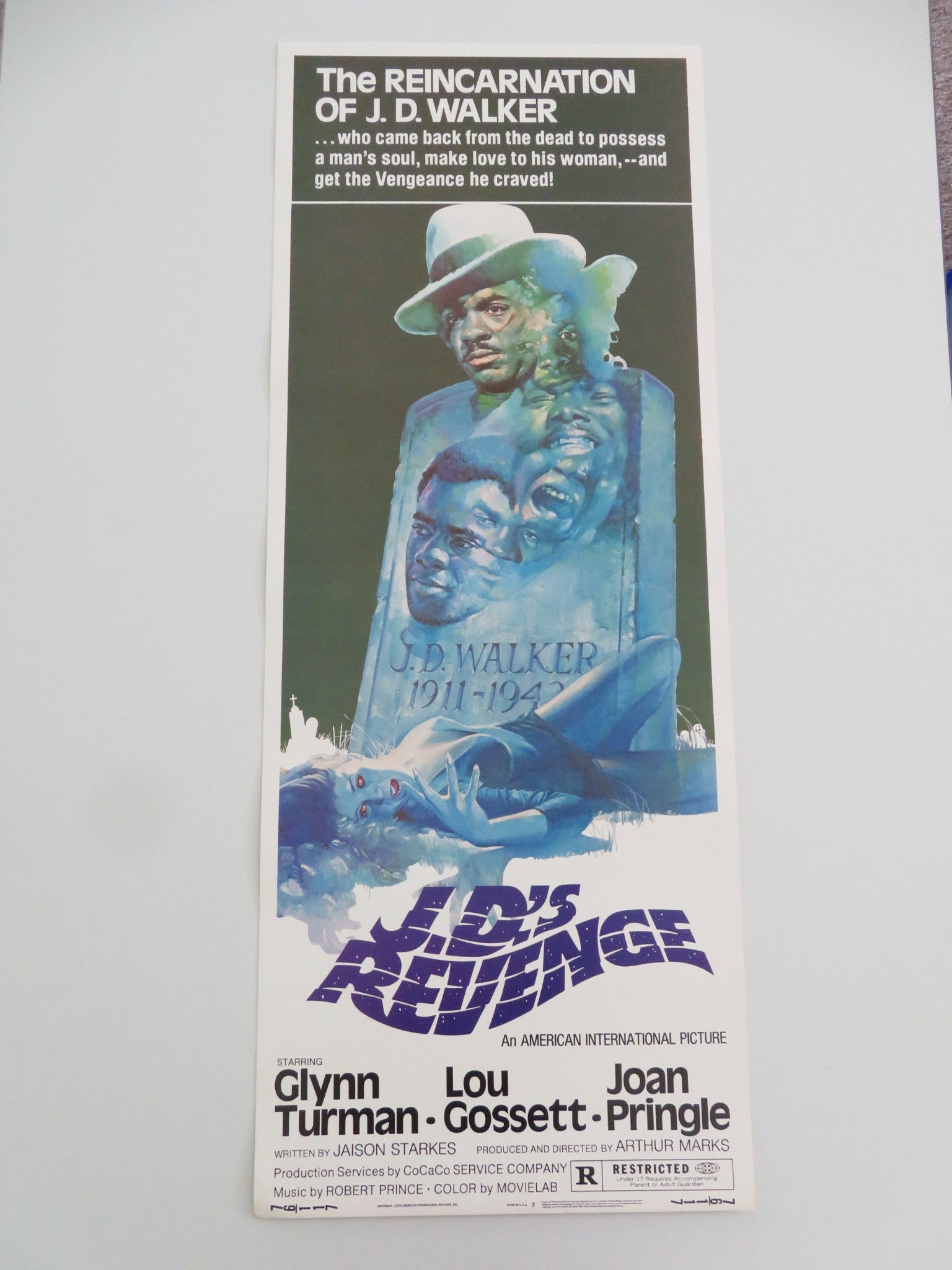 J.D.'S REVENGE US INSERT POSTER GLYNN TURMAN LOU GOSSETT 1976 - Rendezvous Cinema