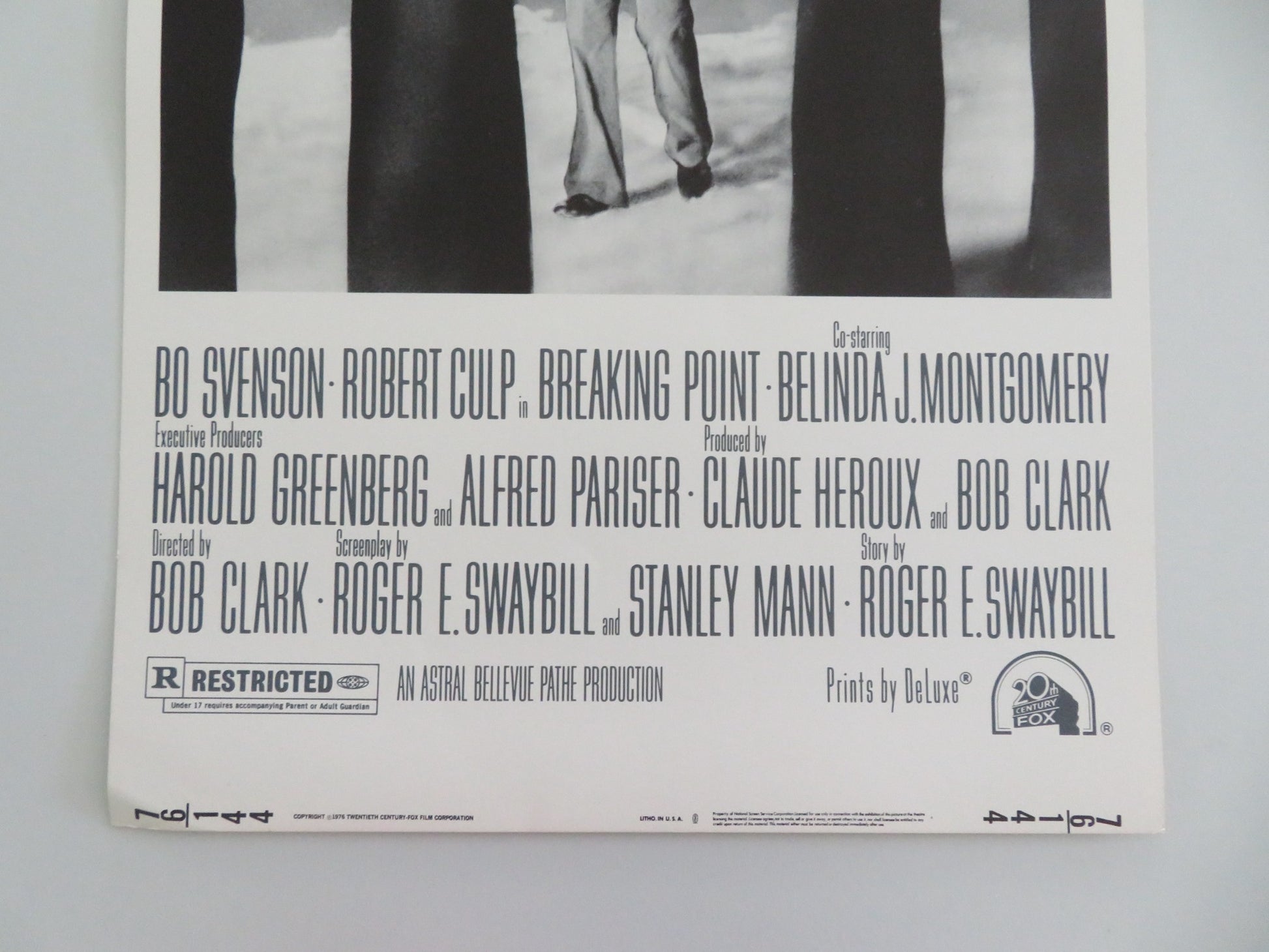 BREAKING POINT US INSERT POSTER BO SVENSON ROBERT CULP 1976 - Rendezvous Cinema