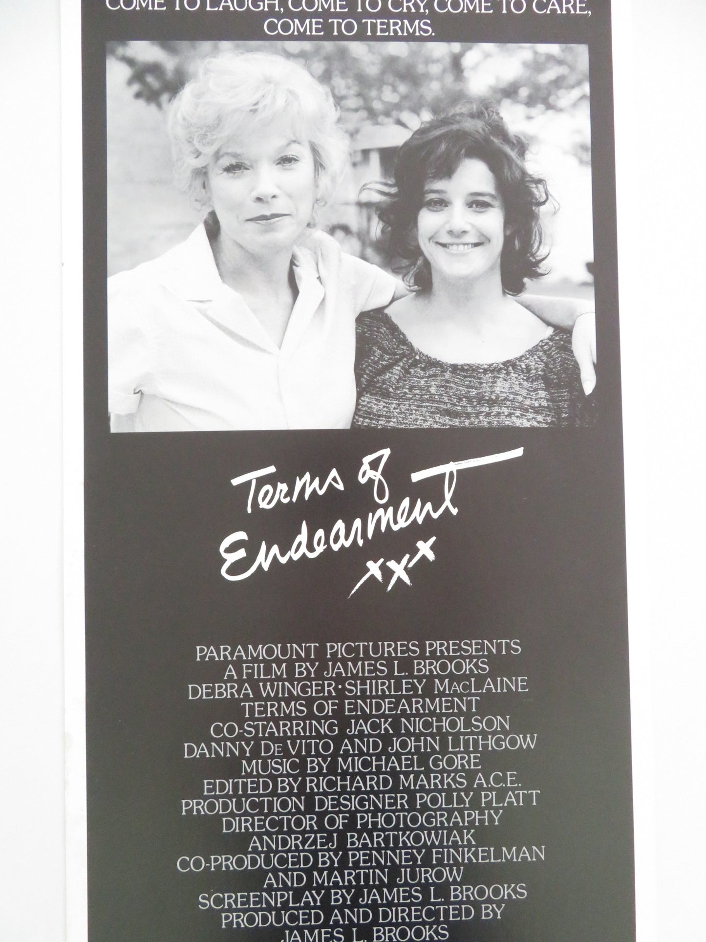 TERMS OF ENDEARMENT US INSERT POSTER SHIRLEY MACLAINE JACK NICHOLSON 1983 - Rendezvous Cinema