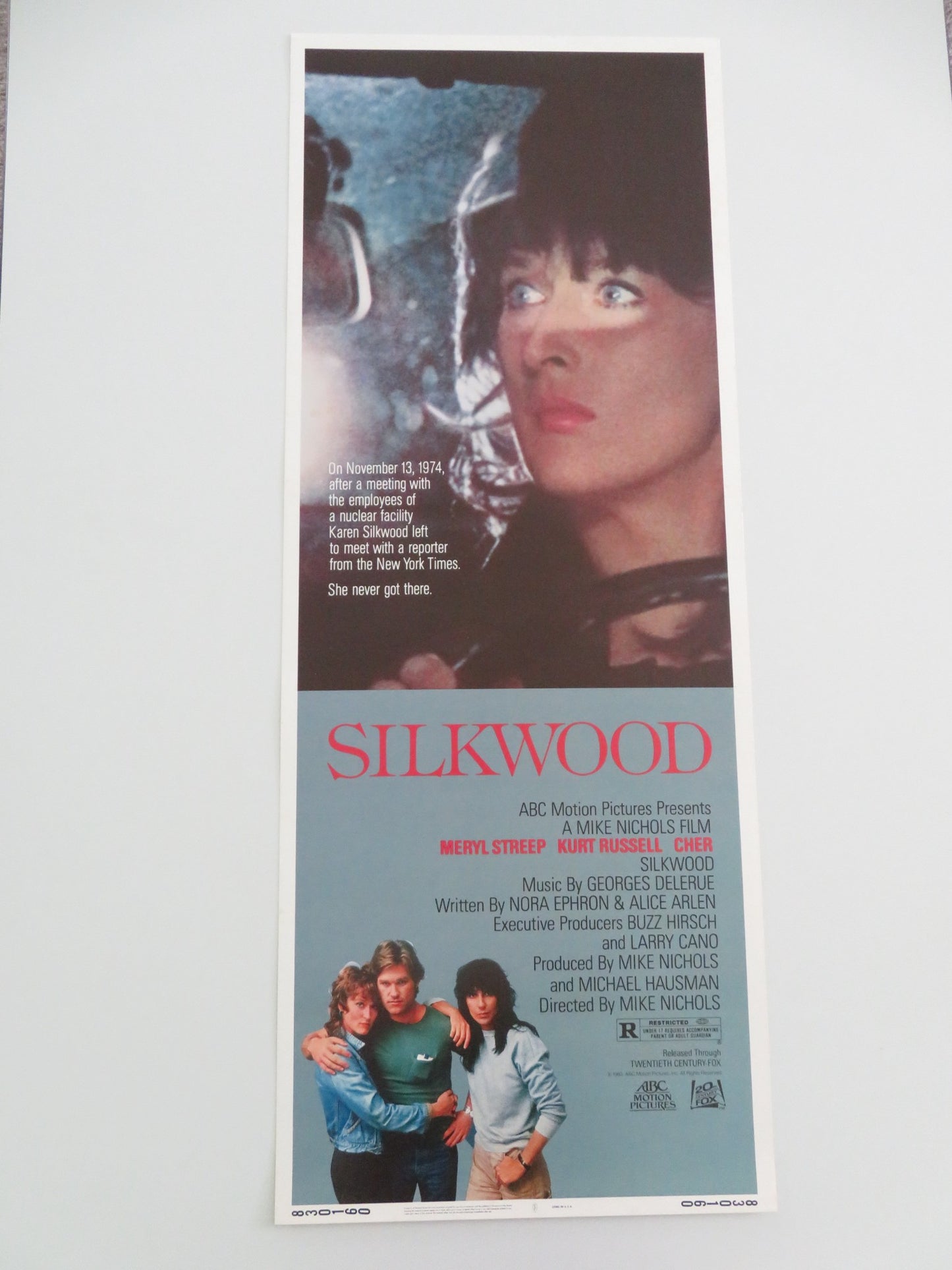 SILKWOOD US INSERT POSTER MERYL STREEP KURT RUSSELL CHER 1983 - Rendezvous Cinema