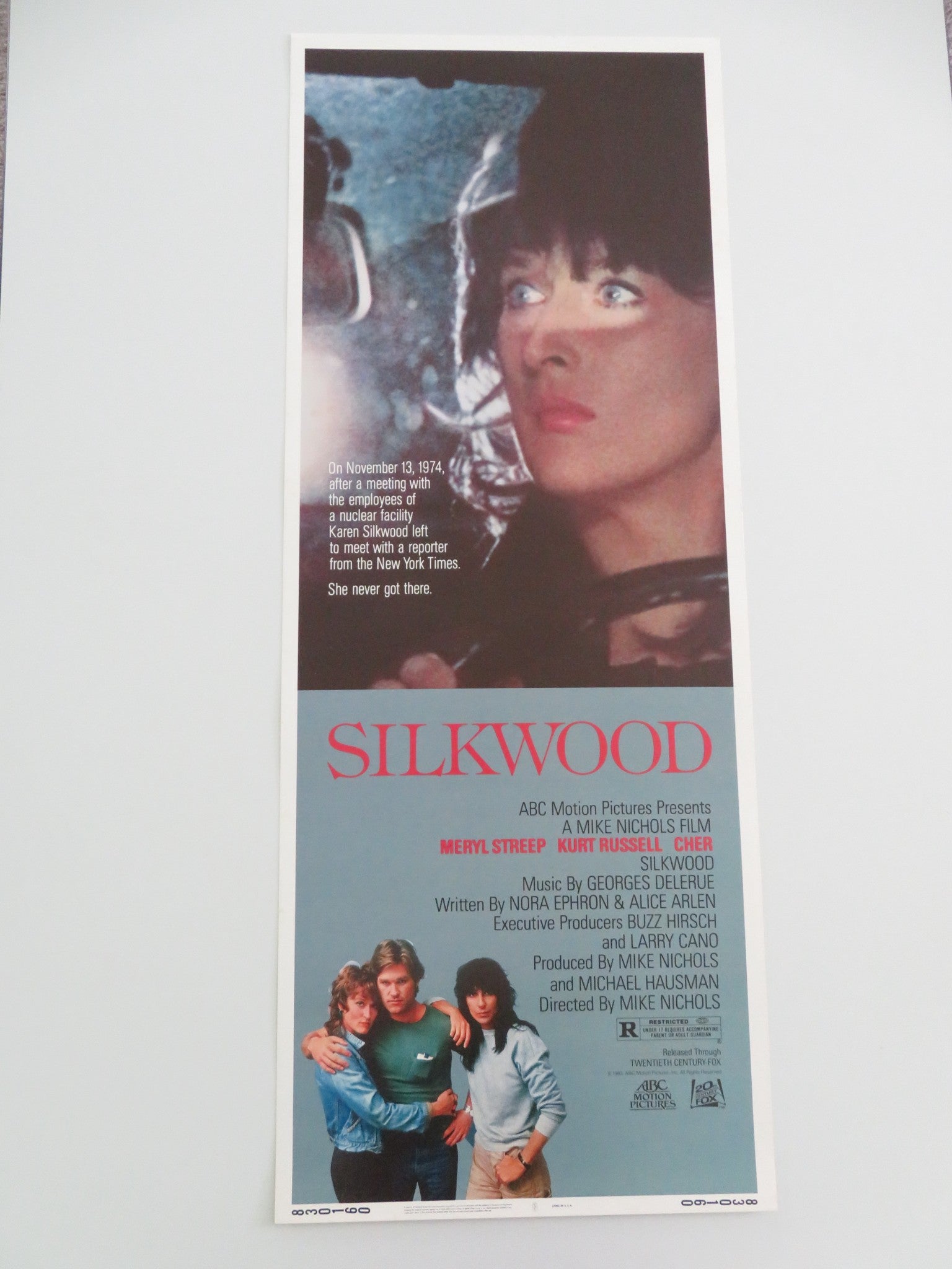 SILKWOOD US INSERT POSTER MERYL STREEP KURT RUSSELL CHER 1983 - Rendezvous Cinema
