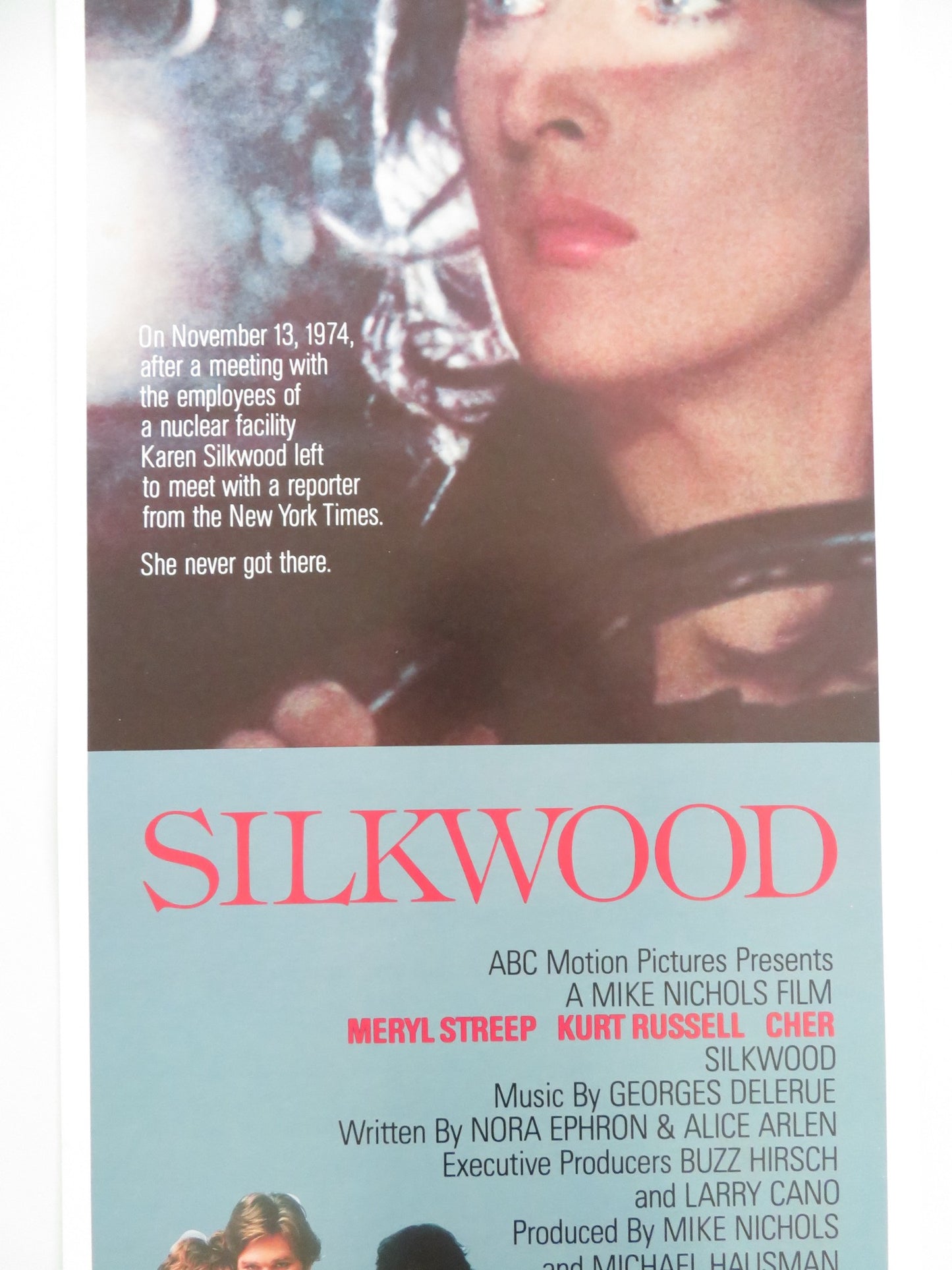 SILKWOOD US INSERT POSTER MERYL STREEP KURT RUSSELL CHER 1983 - Rendezvous Cinema