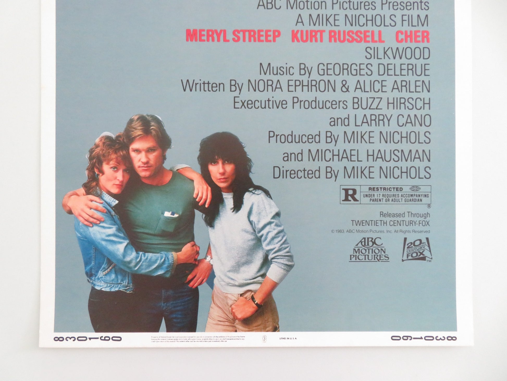 SILKWOOD US INSERT POSTER MERYL STREEP KURT RUSSELL CHER 1983 - Rendezvous Cinema