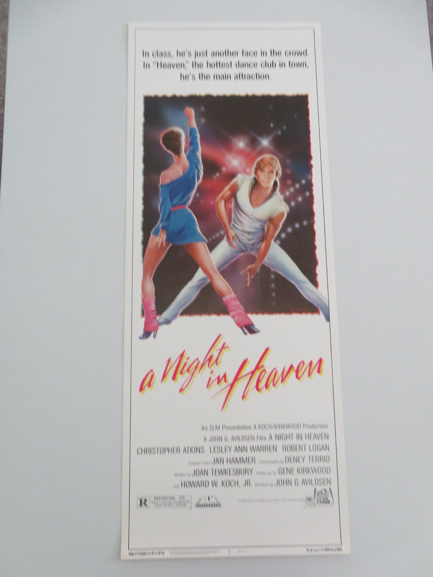 A NIGHT IN HEAVEN US INSERT POSTER CHRISTOPHER ATKINS LESLEY ANN WARREN 1983 - Rendezvous Cinema