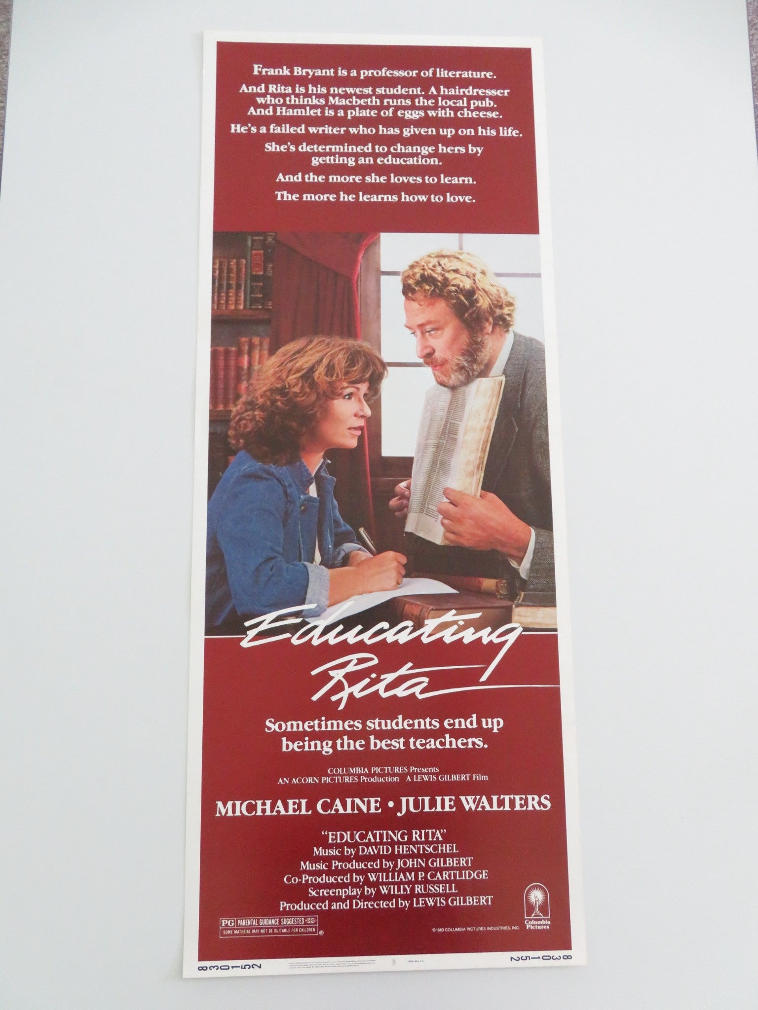 EDUCATING RITA US INSERT POSTER MICHAEL CAINE JULIE WALTERS 1983 - Rendezvous Cinema