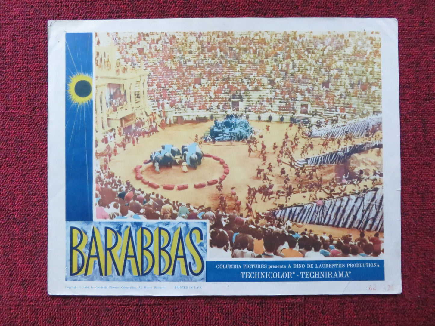 BARABBAS US LOBBY CARD FULL SET ANTHONY QUINN SILVANA MANGANO 1962 - Rendezvous Cinema