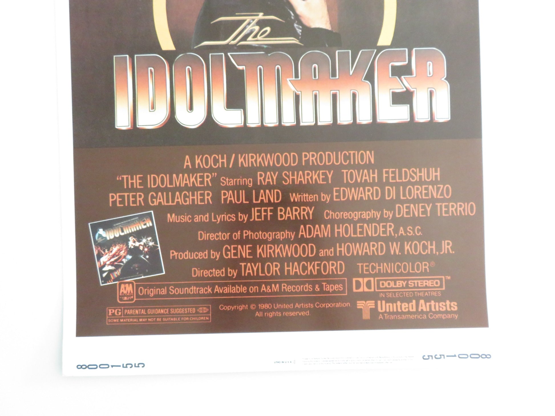 THE IDOLMAKER US INSERT POSTER RAY SHARKEY TOVAH FELDSHUH 1980 - Rendezvous Cinema