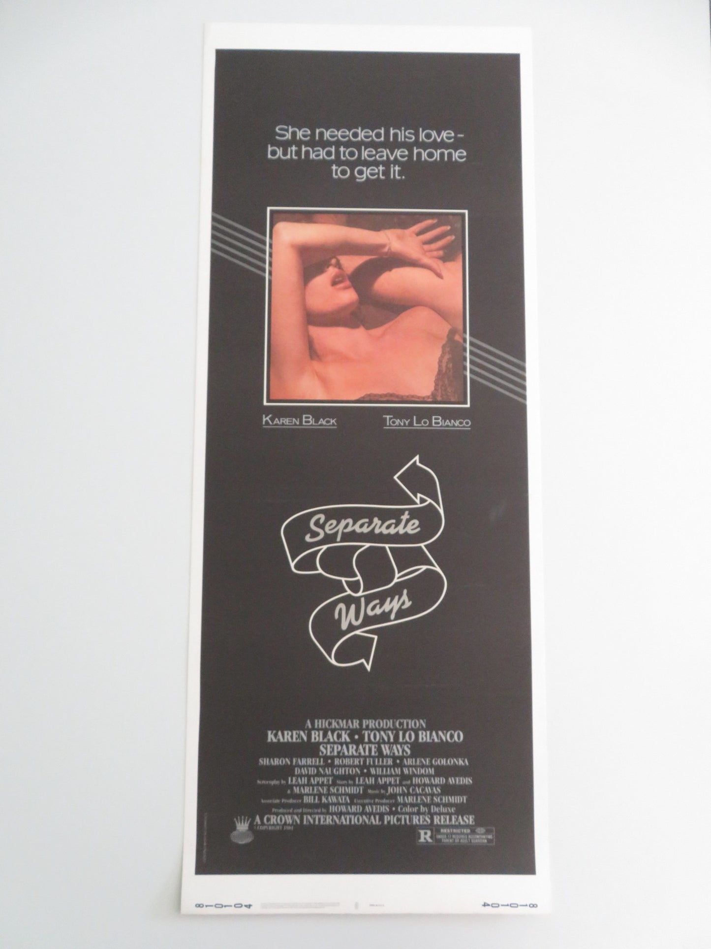 SEPARATE WAYS US INSERT POSTER KAREN BLACK TONY LO BIANCO 1981 - Rendezvous Cinema