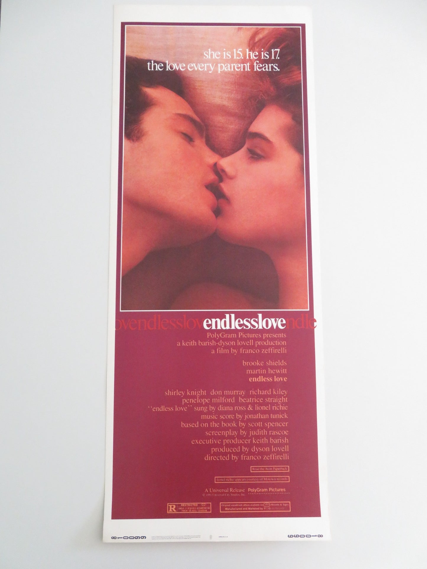 ENDLESS LOVE US INSERT POSTER BROOKE SHIELDS MARTIN HEWITT 1981 - Rendezvous Cinema