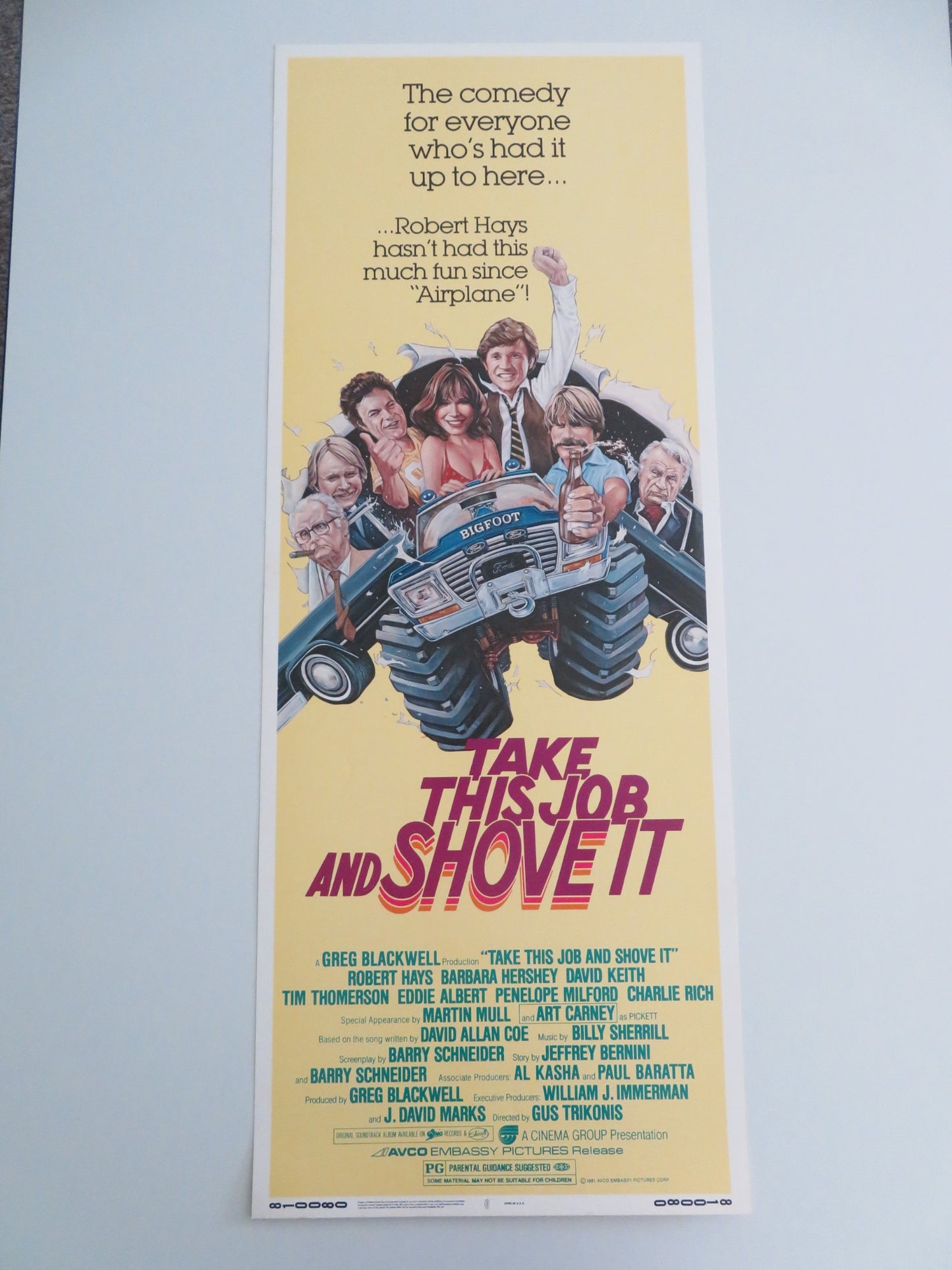 TAKE THIS JOB AND SHOVE IT US INSERT POSTER ROBERT HAYS BARBARA HERSHEY 1981 - Rendezvous Cinema