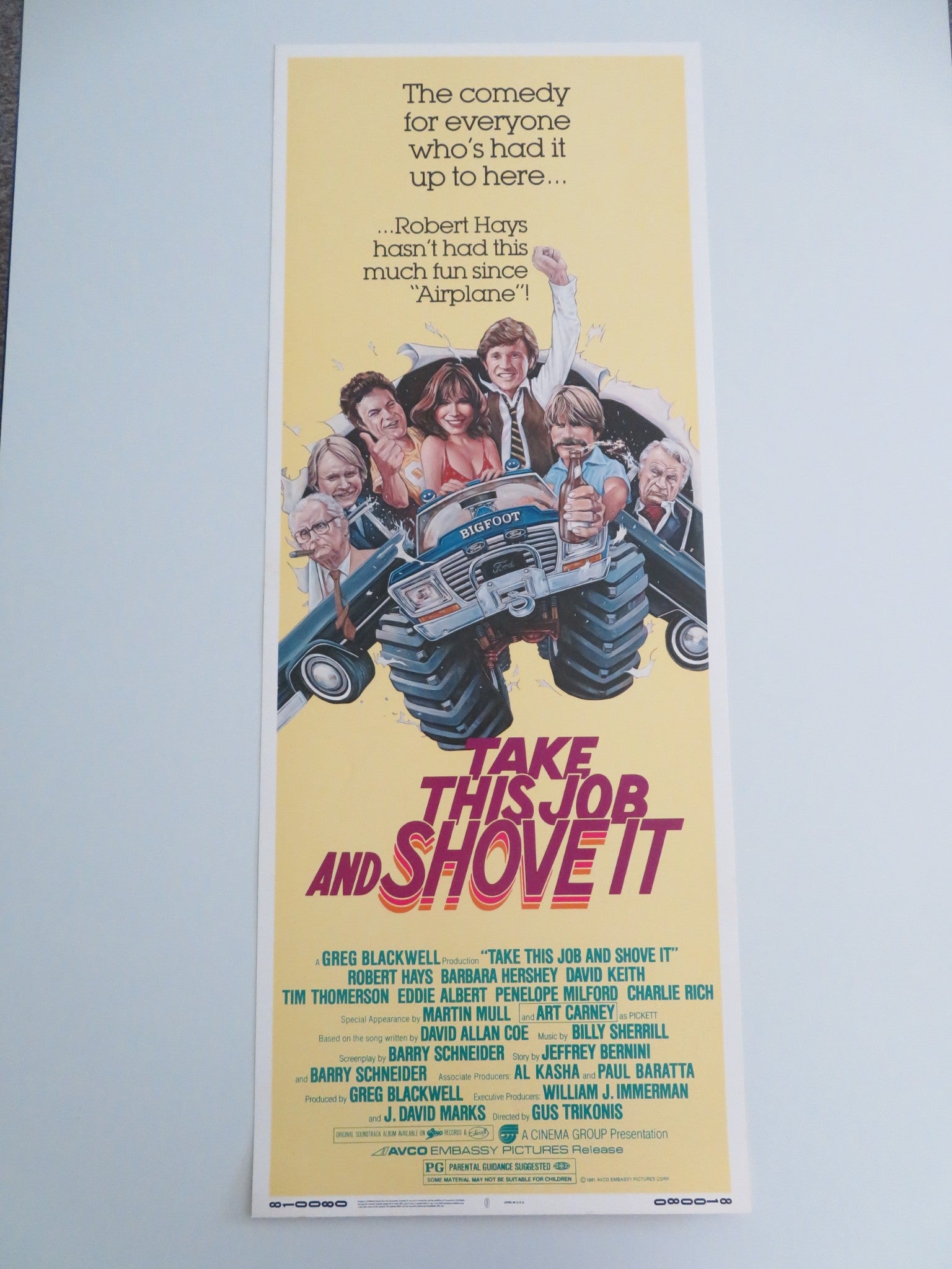 TAKE THIS JOB AND SHOVE IT US INSERT POSTER ROBERT HAYS BARBARA HERSHEY 1981 - Rendezvous Cinema