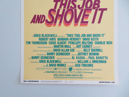 TAKE THIS JOB AND SHOVE IT US INSERT POSTER ROBERT HAYS BARBARA HERSHEY 1981 - Rendezvous Cinema