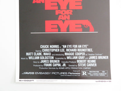 AN EYE FOR AN EYE US INSERT POSTER CHUCK NORRIS CHRISTOPHER LEE 1981 - Rendezvous Cinema