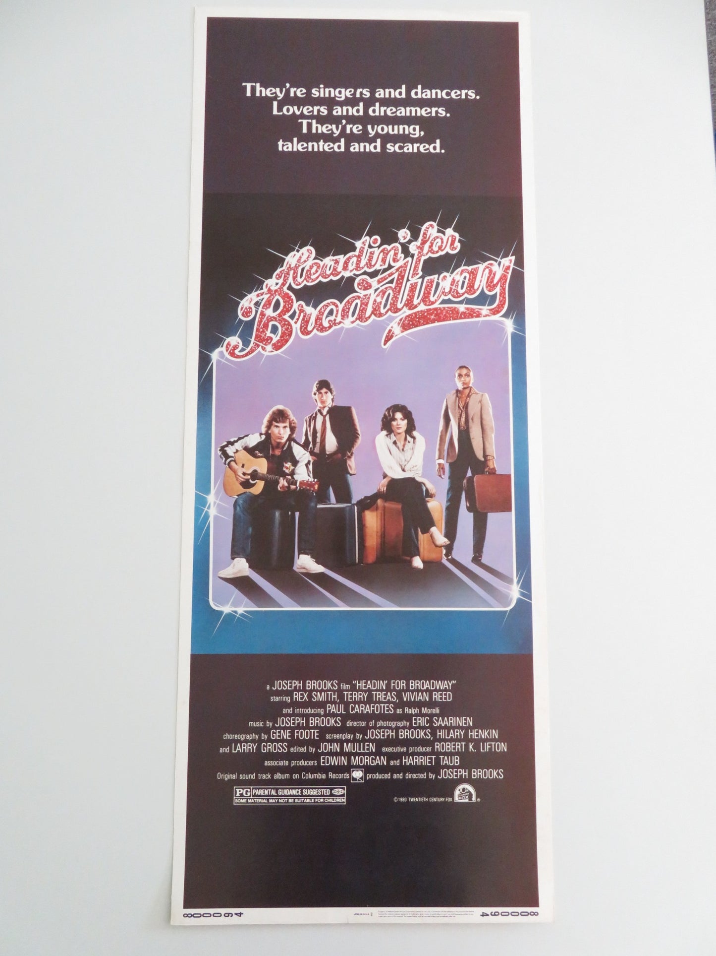 HEADIN' FOR BROADWAY US INSERT POSTER REX SMITH TERRY TREAS 1980 - Rendezvous Cinema
