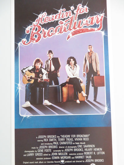 HEADIN' FOR BROADWAY US INSERT POSTER REX SMITH TERRY TREAS 1980 - Rendezvous Cinema