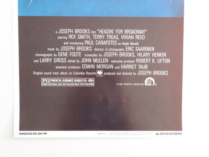 HEADIN' FOR BROADWAY US INSERT POSTER REX SMITH TERRY TREAS 1980 - Rendezvous Cinema