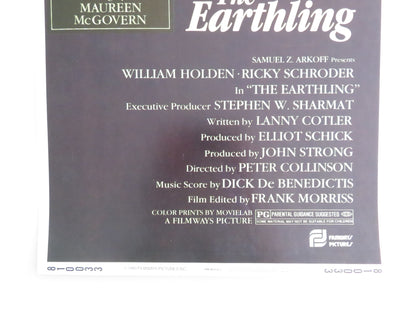 THE EARTHLING US INSERT POSTER WILLIAM HOLDEN RICKY SCHRODER 1980 - Rendezvous Cinema