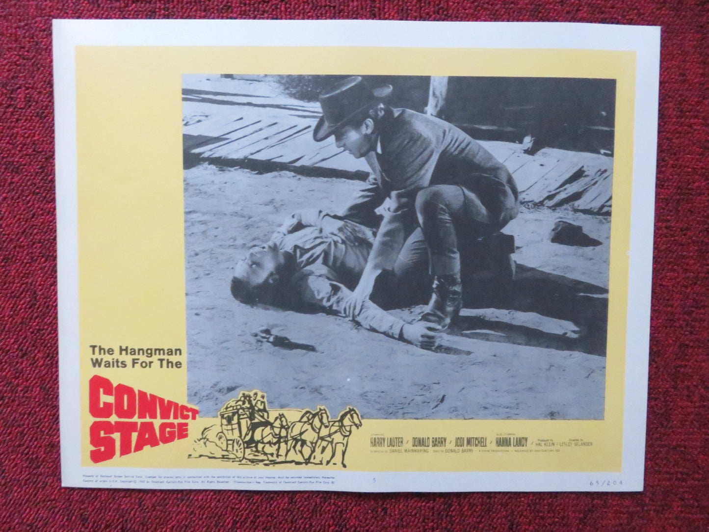 CONVICT STAGE US LOBBY CARD FULL SET HARRY LAUTER DONALD BARRY 1965