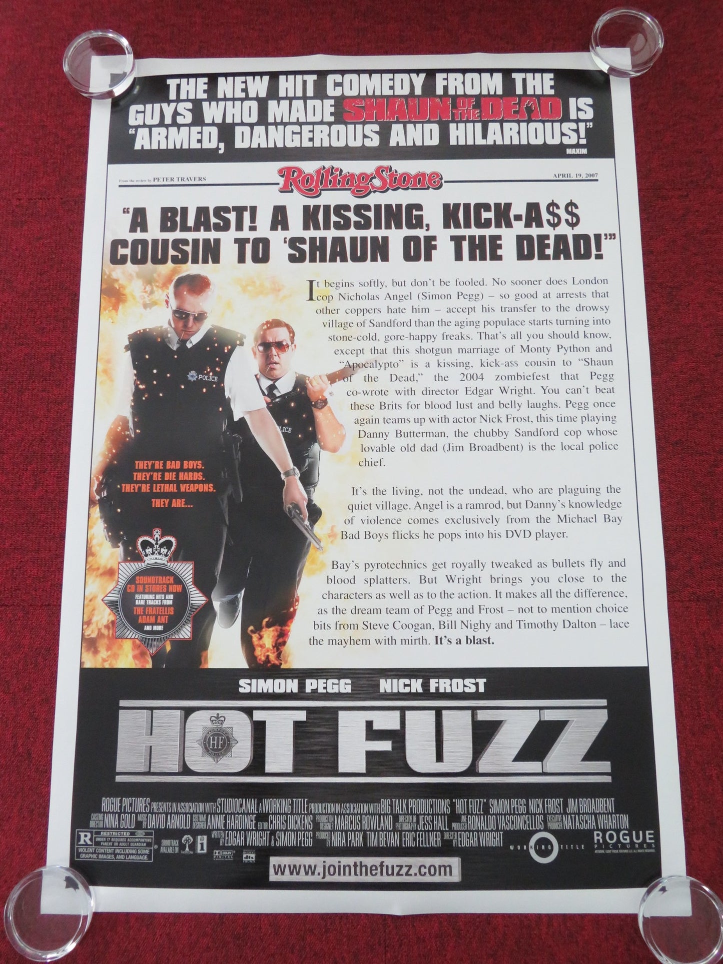 HOT FUZZ US ONE SHEET ROLLED POSTER SIMON PEGG NICK FROST 2007 - Rendezvous Cinema