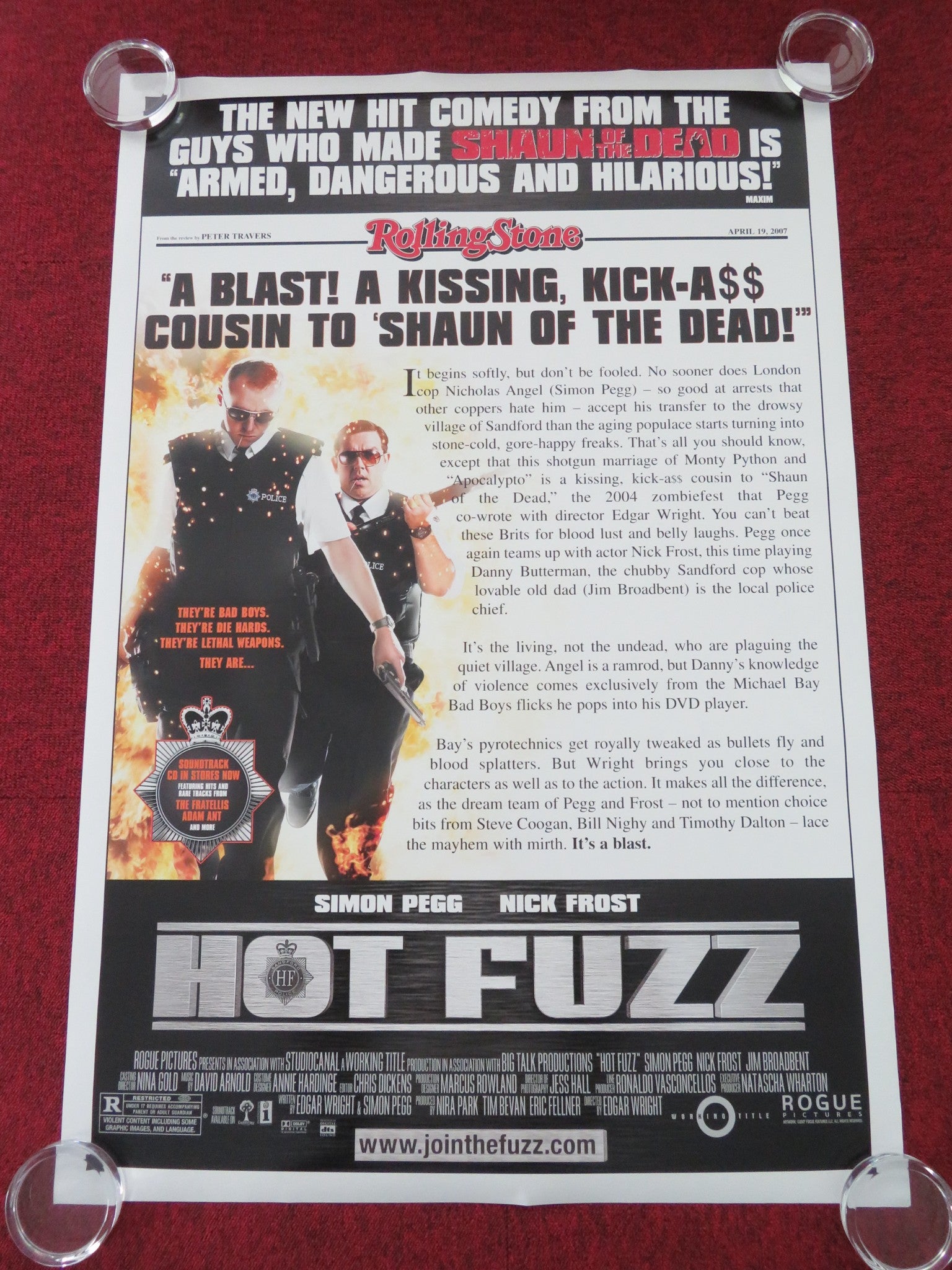 HOT FUZZ US ONE SHEET ROLLED POSTER SIMON PEGG NICK FROST 2007 - Rendezvous Cinema