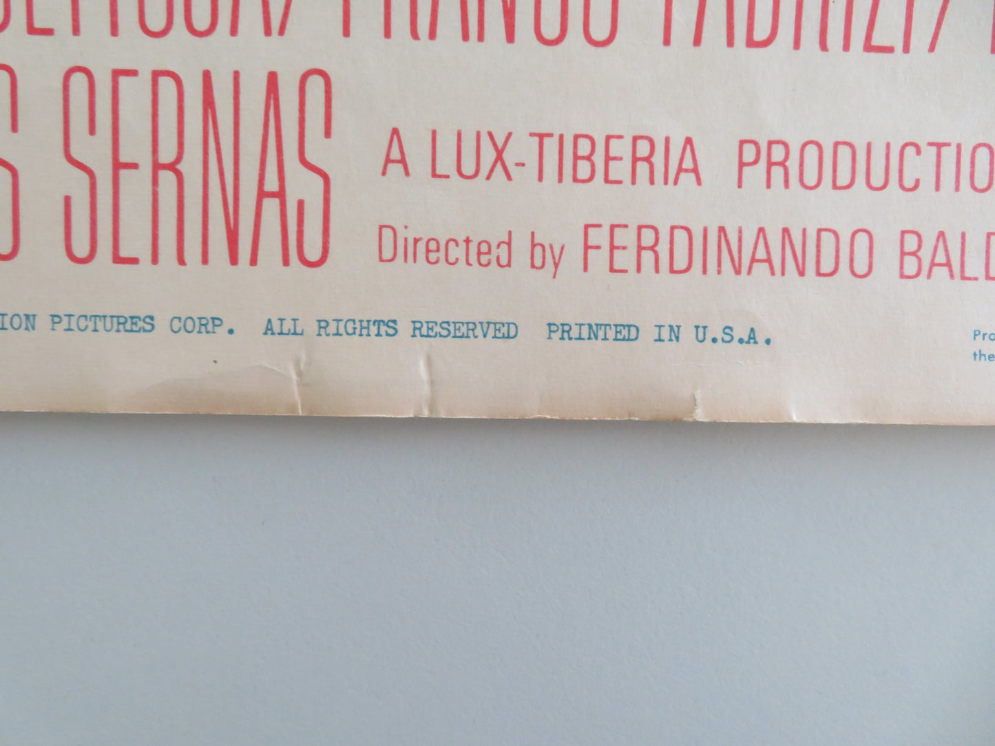 DUEL OF CHAMPIONS US INSERT POSTER ALAN LADD FRANCA BETTOIA 1964 - Rendezvous Cinema