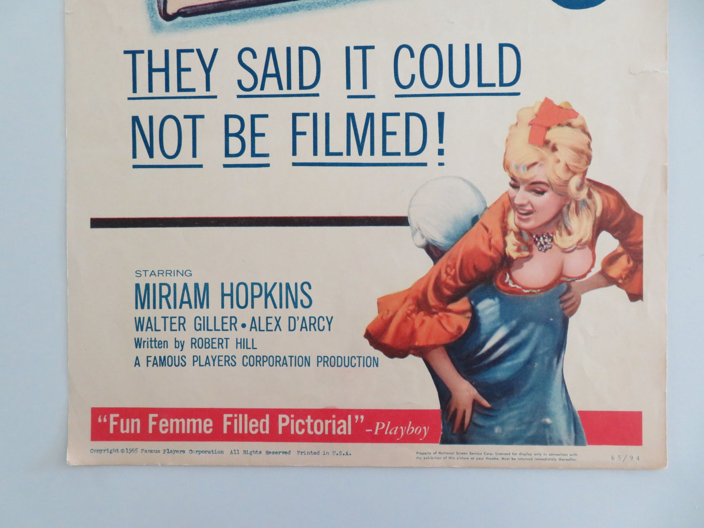 FANNY HILL US INSERT POSTER MIRIAM HOPKINS WALTER GILLER 1965 - Rendezvous Cinema
