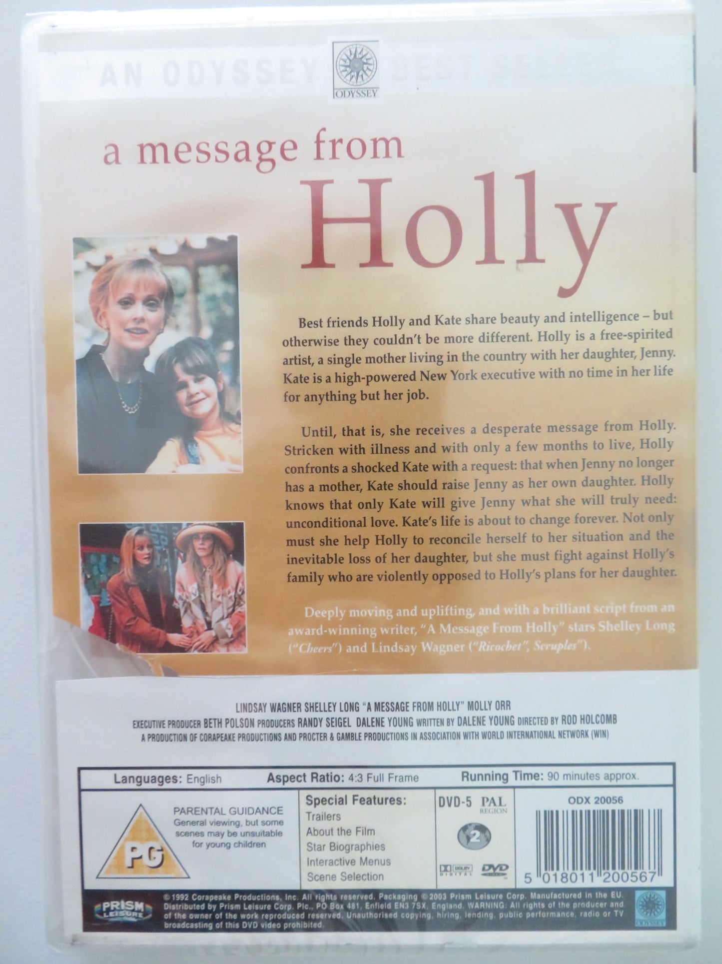 A MESSAGE FROM HOLLY (DVD) LINDSAY WAGNER SHELLEY LONG 1992 REGION 2 - Rendezvous Cinema